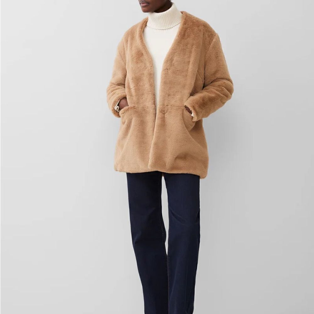 FRENCH CONNECTION Buona Faux Fur Women’s Camel Jacket Size Medium
